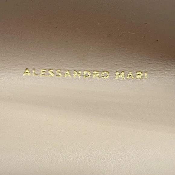 Alessandro Mari Bucket Bag Womens Pink Brown Snakeskin Leather Made Italy Purse - Picture 3 of 11